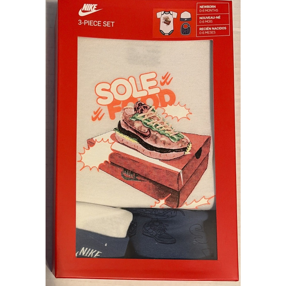 Nike Sole Food 3 Pc Baby Set 6-12 Months Boxed Gift NEW